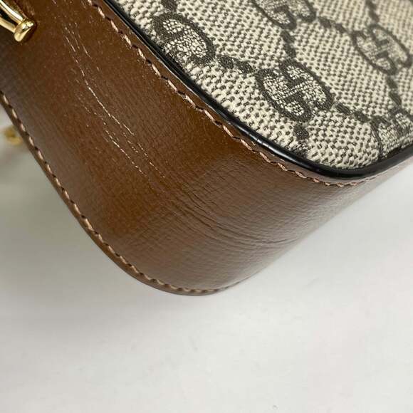 Gucci Horsebit Shoulder Bag, 2-Way Handbag, Sherry Line Web, GG Supreme Coate... - Picture 4 of 7